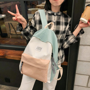 Дамска платнена раница Модна дамска чанта за рамо Цветна ученическа чанта за тийнейджърки Детска раница