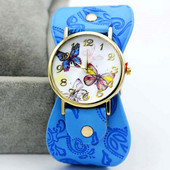 Shsby New Arrival Εκτυπωμένο Δερμάτινο Βραχιόλι Ρολόι χειρός Φαρδιά Φόρεμα Ρολόι Πολύμορφα Λουλούδια Γυναικείο Casual Ρολόι για κορίτσι Δώρο