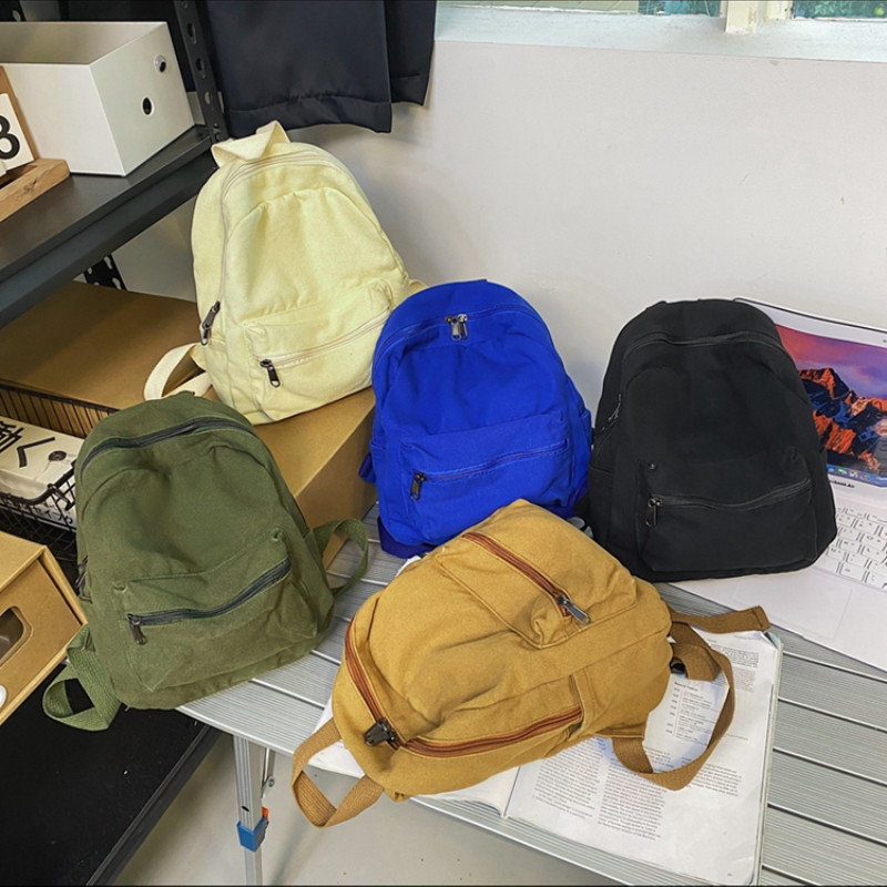 Rucsac mic din pânză, vintage, 2022, noi, simple, unisex, femei, bărbați, pentru adolescente, mini rucsac pentru tineret, de culoare solidă