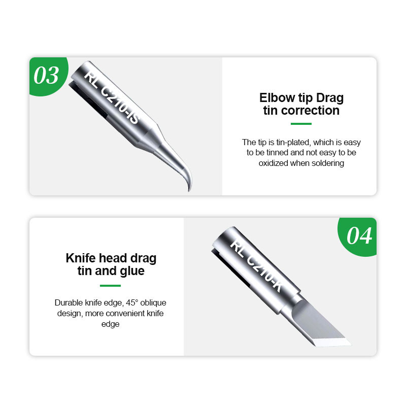 RELIFE RL-C210 T210/K/I/IS univerzális C210 forrasztópáka hegy javító cserefej forrasztóállomáshoz Hegesztőcsúcs JBC