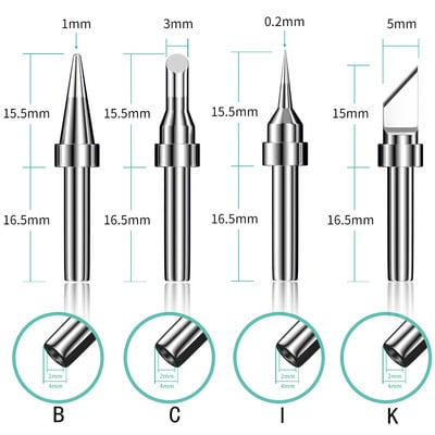 LUXIANZI 203H 205H Μύτη συγκόλλησης αμόλυβδου χαλκού για σταθμό συγκόλλησης υψηλής συχνότητας Κεφαλές συγκόλλησης συγκόλλησης