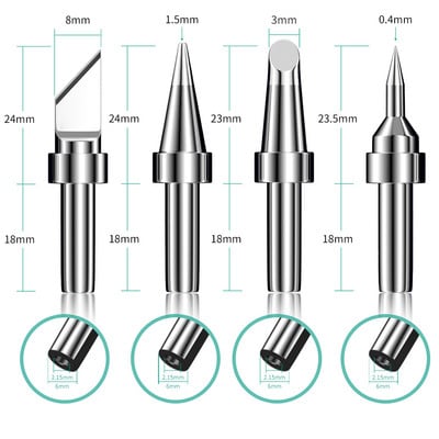 LUXIANZI 203H 205H Μύτη συγκόλλησης αμόλυβδου χαλκού για σταθμό συγκόλλησης υψηλής συχνότητας Κεφαλές συγκόλλησης συγκόλλησης