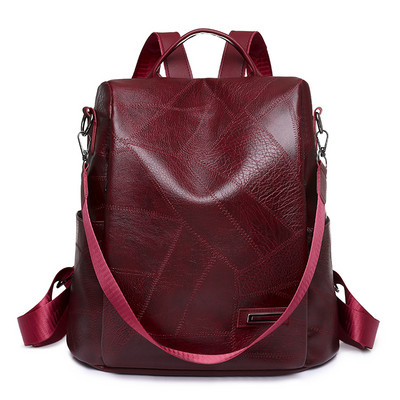 2022Új, kiváló minőségű bőr női hátizsák luxus tervező női válltáska lány iskolatáska egyszínű lopásgátló hátizsák