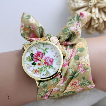 shsby νέο σχέδιο Γυναικείο λουλούδι ρολόι καρπού χρυσό μόδας γυναικείο φόρεμα ρολόγια υψηλής ποιότητας υφασμάτινο ρολόι γλυκό κορίτσι ρολόι