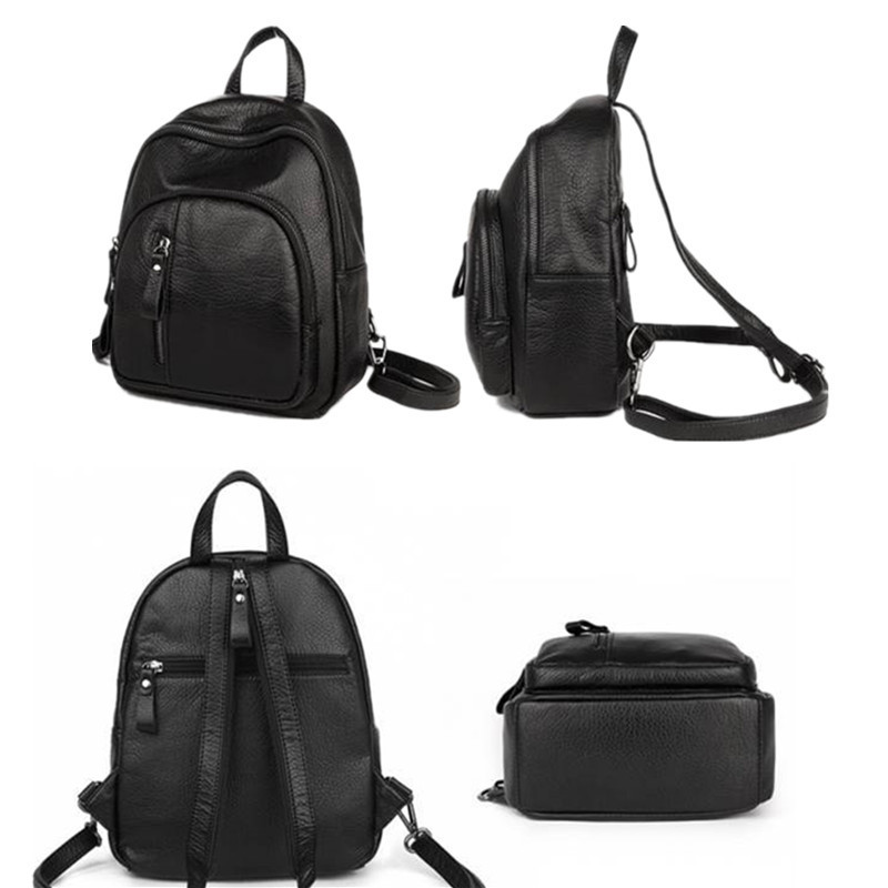 Lopásgátló puha PU bőr hátizsák női vintage válltáska Női mini utazó hátizsák Iskolai táskák lányok mochila feminina