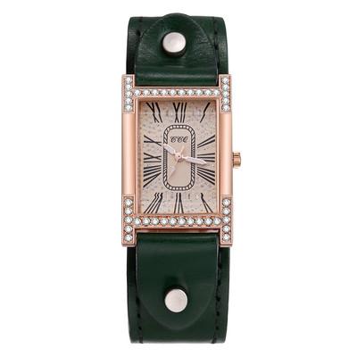 Rome Babysbreath ikdienas sieviešu kvadrātveida rokas pulkstenis Govs ādas siksniņa Sieviešu pulkstenis sieviešu kleita kvarca pulkstenis pāri rokassprādzes pulksteņi