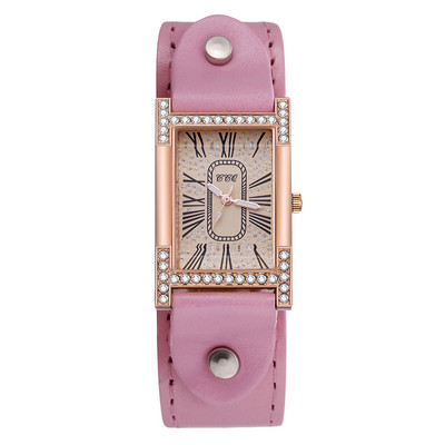 Rome Babysbreath ikdienas sieviešu kvadrātveida rokas pulkstenis Govs ādas siksniņa Sieviešu pulkstenis sieviešu kleita kvarca pulkstenis pāri rokassprādzes pulksteņi