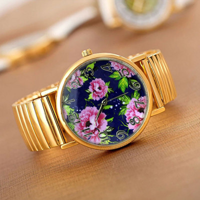 Shsby Hot Sale Υψηλής ποιότητας χρυσά ελαστικά ανοξείδωτα ρολόγια Γυναικεία φόρεμα χαλαζία ρολόγια χειρός Νέα άφιξη Γυναικεία ρολόγια λουλουδιών