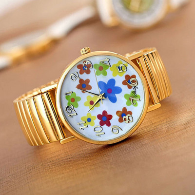 Shsby Hot Sale Υψηλής ποιότητας χρυσά ελαστικά ανοξείδωτα ρολόγια Γυναικεία φόρεμα χαλαζία ρολόγια χειρός Νέα άφιξη Γυναικεία ρολόγια λουλουδιών