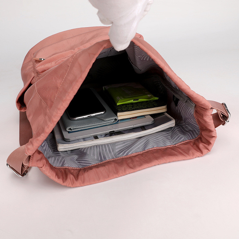 Sieviešu pārnēsājama aukliņu mugursoma viegla meiteņu ceļojumu dienassoma Ūdensnecaurlaidīga neilona iepirkumu soma sporta pārgājienu peldēšanas soma