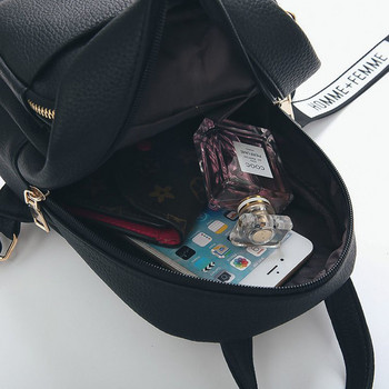 Дамска раница Ученическа чанта Кожена мека гръб Многофункционална водоустойчива малка ежедневна модна раница за тийнейджърки Дамски чанти