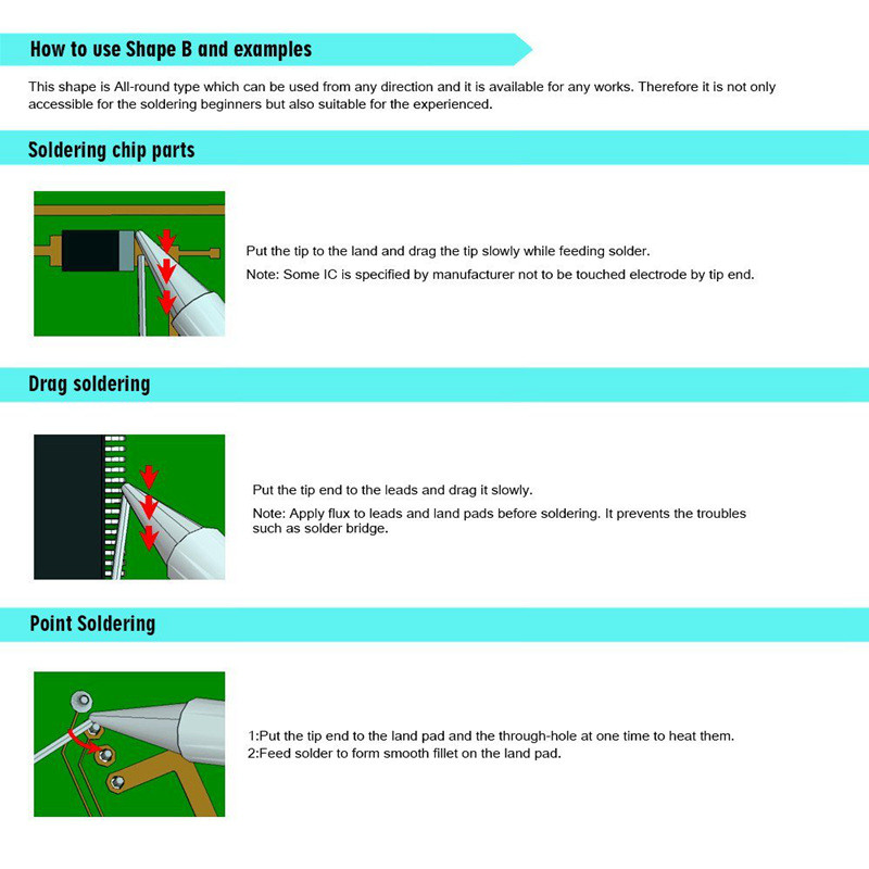 10 bucăți 900M-T vârfuri de fier de lipit argintiu