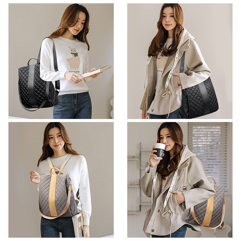 Casual αντικλεπτικό γυναικείο απλό σακίδιο πλάτης PU Oxford Fashion τσάντες ώμου για έφηβες κοπέλες Σχολική τσάντα ταξιδιού μεγάλης χωρητικότητας