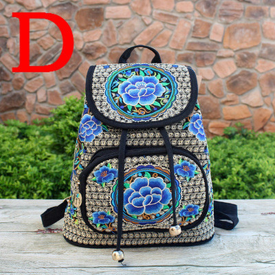 Kínai Yunnan etnikai hímzésű hátizsák Retro virágos hímzett női hátizsák hímzett hátizsák