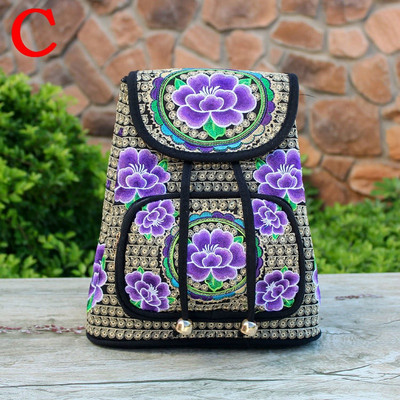 Kínai Yunnan etnikai hímzésű hátizsák Retro virágos hímzett női hátizsák hímzett hátizsák