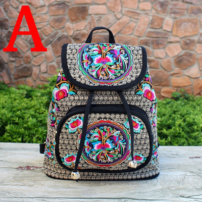 Kínai Yunnan etnikai hímzésű hátizsák Retro virágos hímzett női hátizsák hímzett hátizsák