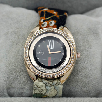 Shsby Ladies λουλούδι ρολόι χειρός μόδας γυναικείο φόρεμα ρολόι υψηλής ποιότητας υφασμάτινο ρολόι γλυκό κοριτσίστικο ρολόι βραχιόλι με στρας
