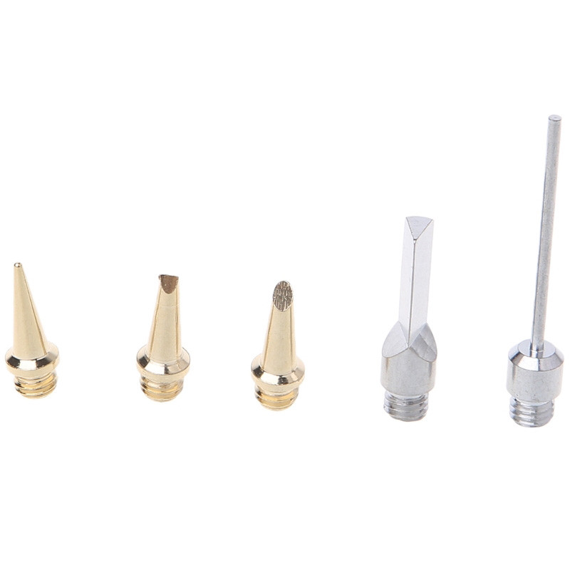 6 db csere rézhegyek fúvókakészlet Hs-1115K / Mt-100 levegőztetett láng bután gáz forrasztópáka akkus hegesztőszerszámokhoz G