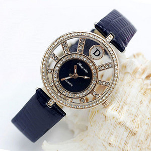 Shsby Nou ceas cu cuarț din piele de calitate superioară, mărgele rulante cu strass, ceasuri de aur pentru femei, ceas de rochie pentru femei, floare, fluture