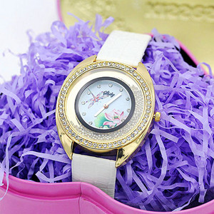 Shsby Νέο Δερμάτινο Χαλαζία Ρολόι χειρός Μόδα Rhinestone Rolling Beads Χρυσά Γυναικεία Ρολόγια Flower Butterfly Γυναικείο φόρεμα Ρολόι