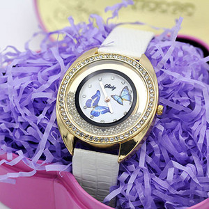 Shsby Νέο Δερμάτινο Χαλαζία Ρολόι χειρός Μόδα Rhinestone Rolling Beads Χρυσά Γυναικεία Ρολόγια Flower Butterfly Γυναικείο φόρεμα Ρολόι