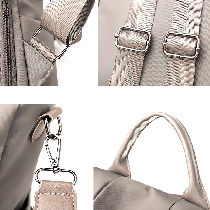 2023-as új női vízálló, oxfordi szövetből készült utazási hátizsák nylon lopásgátló dupla válltáska, nagy kapacitású, egyszerű stílusú, hétköznapi