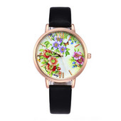 Ceasuri de mână cu curea din piele de vacă, marca Shsby, cu flori, ceas de cuarț pentru femei, ceas de rochie pentru femei, ceas casual de aur