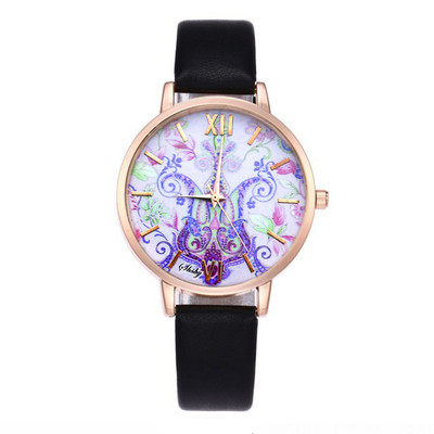 Ceasuri de mână cu curea din piele de vacă, marca Shsby, cu flori, ceas de cuarț pentru femei, ceas de rochie pentru femei, ceas casual de aur