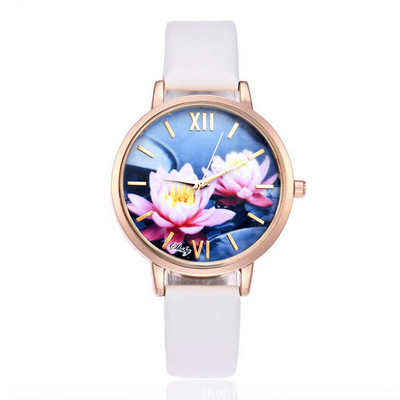 Ceasuri de mână cu curea din piele de vacă, marca Shsby, cu flori, ceas de cuarț pentru femei, ceas de rochie pentru femei, ceas casual de aur