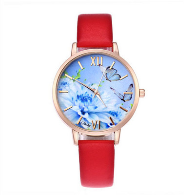 Ceasuri de mână cu curea din piele de vacă, marca Shsby, cu flori, ceas de cuarț pentru femei, ceas de rochie pentru femei, ceas casual de aur