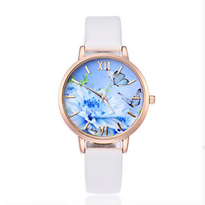 Ceasuri de mână cu curea din piele de vacă, marca Shsby, cu flori, ceas de cuarț pentru femei, ceas de rochie pentru femei, ceas casual de aur