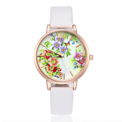 Ceasuri de mână cu curea din piele de vacă, marca Shsby, cu flori, ceas de cuarț pentru femei, ceas de rochie pentru femei, ceas casual de aur