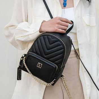 2023 Дамска чанта Модна проста универсална раница с верижка Ватирана чанта за свободното време Пътна джобна раница