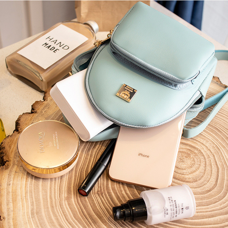 Дамска мини раница PU кожена чанта през рамо през рамо Моден козметичен органайзер Дамска торбичка за телефон Ученическа раница за момичета