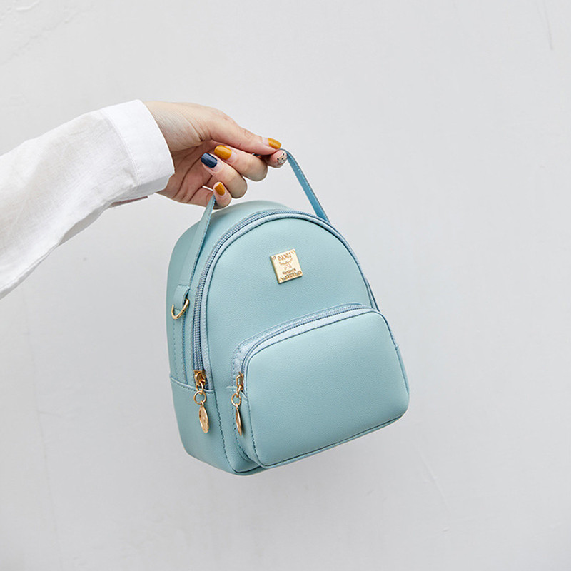 Дамска мини раница PU кожена чанта през рамо през рамо Моден козметичен органайзер Дамска торбичка за телефон Ученическа раница за момичета