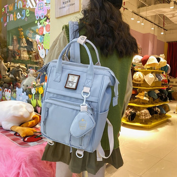 Комплекти 2 в 1 бр. Модна дамска раница с голям капацитет Ученическа чанта за момичета Модерна найлонова водоустойчива чанта за пътуване mochila 2022 г.
