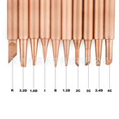 10db/tétel Golden Silvery Eruntop réz 900M-T hegy Hakko 936 8586 forrasztó állomás forrasztóhegyei vasházzal