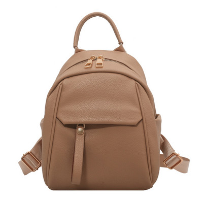 Sieviešu ikdienas maza mugursoma Pu ādas mugursoma Jauna liela ietilpība vienkrāsu skolas soma ceļojumu soma sieviešu mugursoma Mochilas