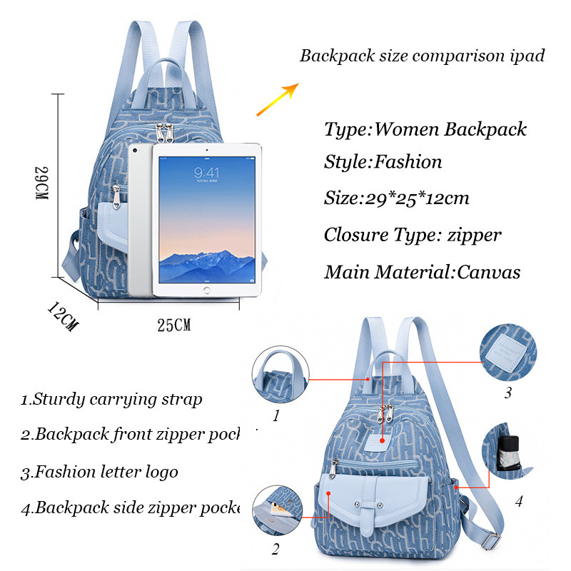 Uued lõuendist naiste seljakotid Naiste koolikotid Moedisainer Naiste kooli seljakott Teismeliste tüdrukute raamatukotid vabaaja proua seljakott