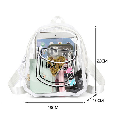 Ženski ruksak Mini prozirni PVC modni ruksak Studenti Djevojačke prozirne školske torbe Ženska mala putna torba na rame Mochilas