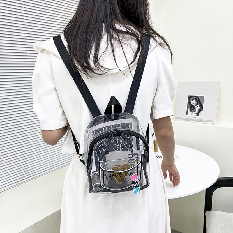 Ženski ruksak Mini prozirni PVC modni ruksak Studenti Djevojačke prozirne školske torbe Ženska mala putna torba na rame Mochilas