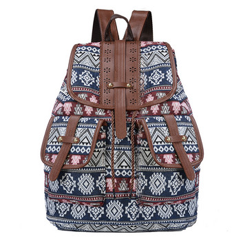 Мода 2022 Нова женска чанта от полиетерна тъкан Дамска раница Bohemia Boho Дамска раница с двойни рамене Ученически чанти за момичета