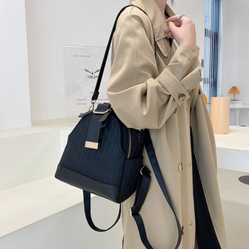 Дамска класическа дамска раница с букви за плетене, дизайнерска луксозна ученическа чанта за тийнейджърки, кожена раница, чанта през рамо