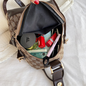 Дамска класическа дамска раница с букви за плетене, дизайнерска луксозна ученическа чанта за тийнейджърки, кожена раница, чанта през рамо