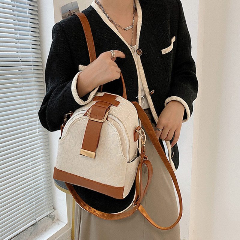 Sieviešu klasisks adīšanas burts Sieviešu maza mugursoma Dizaina grezna skolas soma pusaudžu meitenēm Ādas mugursoma plecu soma