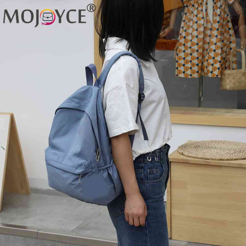 Divat Női Nylon hátizsák Preppy Stílus Diákok Iskolai alkalmi egyszínű nagy kézitáskák Iskolatáska Könyvtáska Tinédzser utazás