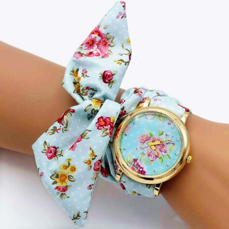 Shsby 2018 új női karóra Luxus márkájú, alkalmi virágos kvarcóra női virágos szövet karóra Reloj Mujer Drop Shipping