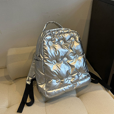 Rucsac de iarnă Rucsacuri din bumbac spațial de modă pentru adolescent student în jos ghiozdan rezistent la apă, geantă de umăr pentru femei, rucsac de călătorie