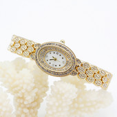 Shsby arany ékszer órák alkalmi kvarc karkötő óra női virág strasszos óra női luxus kristály ruha karóra