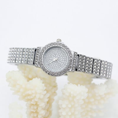 Shsby arany ékszer órák alkalmi kvarc karkötő óra női virág strasszos óra női luxus kristály ruha karóra